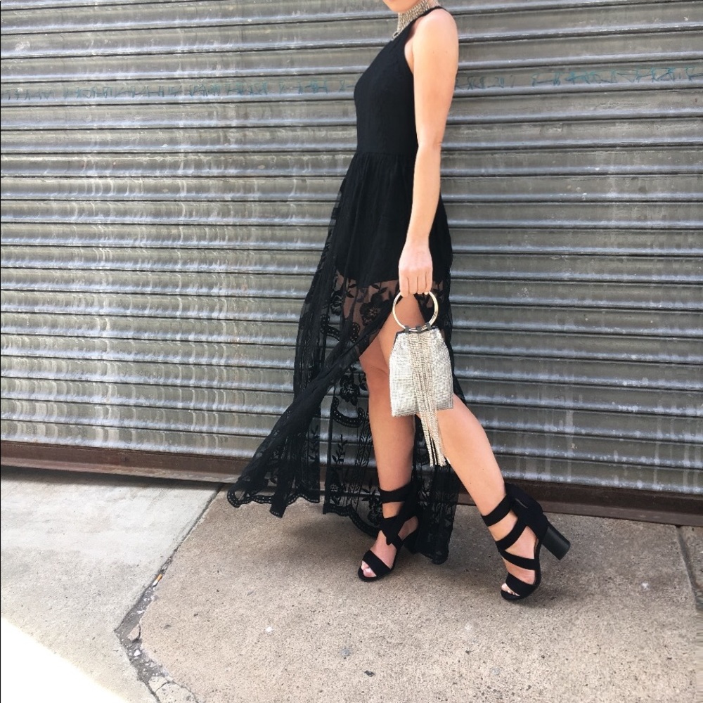 Kyleigh Black Vegan Suede Lace Up Wrap Heel - Picture 4 of 8
